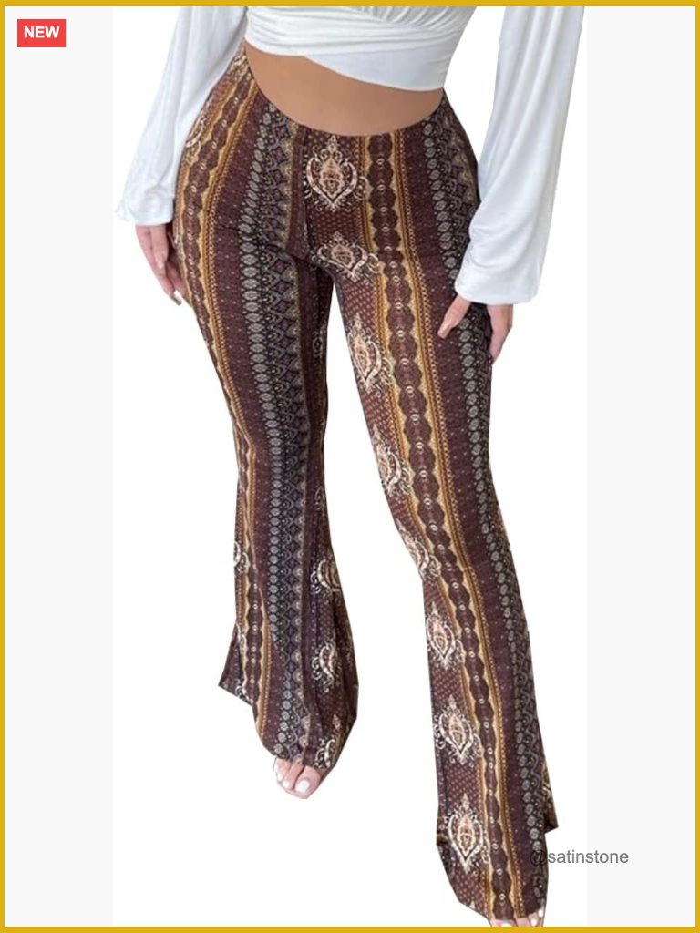 High Waisted Flare Yoga Leggings Wide Leg Bell Bottoms Pants